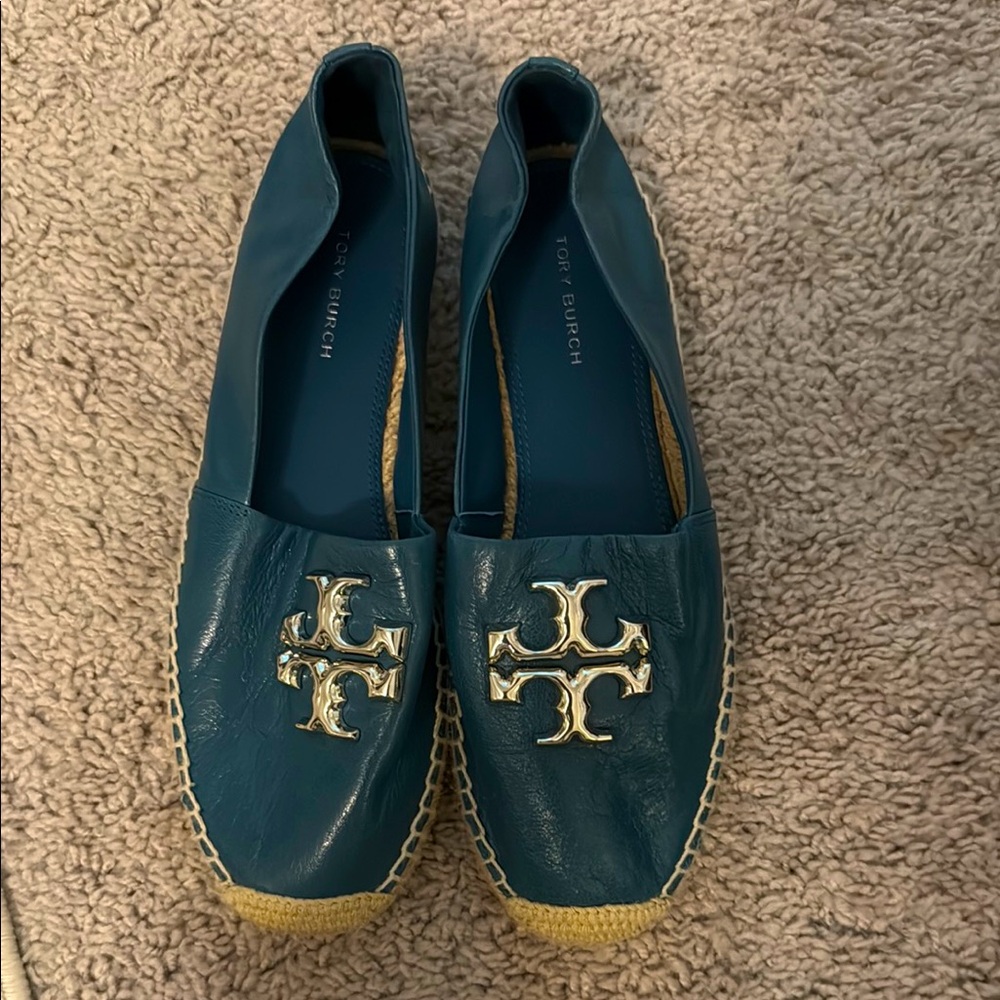 Tory Burch Blue Espadrilles with Iconic Design